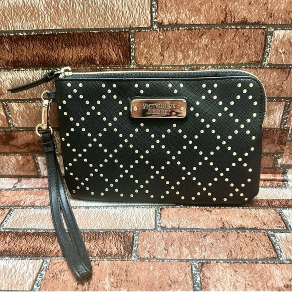 Victoria's Secret Black Wristlet with Gold Accents